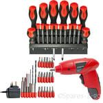 Mini Cordless Screwdriver Set 4.8v Rechargeable Power Drill + 44 Piece Tool Kit