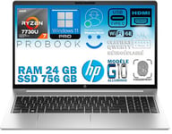 HP PROBOOK 455 G10, Ryzen 7 7730U 4.5Ghz, RAM 24Go, SSD PCIe 756Go, écran 15,6 FULLHD, WiFi6E, FaceID, Empreinte Digitale, Couverture en Aluminium, Clavier rétroéclairé, Win11 déjà configuré, AZERTY