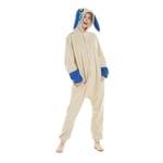 JXILY Pajamas Winter Home Wear Blue Rabbit Animal Cartoon One-piece Pajamas Polar Fleece Adult Animal Costume Halloween Christmas Cosplay Homewear Pajamas,Blue,L