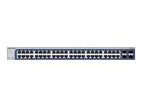 Netgear Gs748t - V6 - Switch - L3 Lite - Smart - 48 X 10/100/1000 + 2 X Gigabit Sfp + 2 X Kombinations-Gigabit Sfp - Skrivbordsmodell, Rackmonterbar