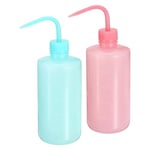 PATIKIL 500ml Wash Bottle, 2pcs Plastic Squeeze Bottle Narrow Mouth Bottle Watering Tools Foam Bottle for Green Soap Cleaning Washing Irrigation, Pink Blue