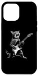 Coque pour iPhone 12 Pro Max Chat amusant jouant de la guitare chantant Humour Chats pour homme et femme