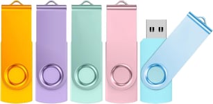 Cle USB 8 Go Lot 5 Clé USB 2.0 Flash Drive 8go Stockage Disque Mémoire Stick avec Lumière LED pour Ordinateurs Windows, PC, TV, Car