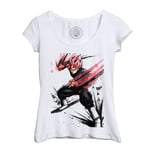 T-Shirt Femme Col Echancré Dragon Ball Super Goku God Manga Anime 90's