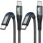 ZKAPOR Câble USB C vers USB C [2M, Lot de 2], 240W Cable USB C vers USB C PD 3.1 Cable USB C Charge Rapide Compatible avec iPhone 16 Pro Max, iPhone 15, Samsung Galaxy, Pad Pro, Huawei/Mate, Pixel