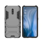 Mipcase Rugged Protective Back Cover for Oppo Reno, Multifunctional Trible Layer Phone Case Slim Cover Rigid PC Shell + soft Rubber TPU Bumper + Elastic Air Bag with Invisible Support (Grey)