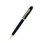 Cross Townsend Black Lacquer Pen With Smooth Ink, 23CT Gold Plated Appointments