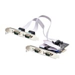 StarTech 4-Port Serial PCIe Card  Quad-Port PCI Express to RS232/RS422/RS485 (DB9) Serial Card  Low-Profile Bracket Incl.  16C1050 UART 