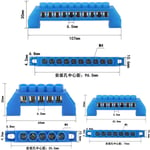 Bornier de barre électrique en cuivre,250V,15a,5 voies,7 voies,10 voies,ligne de fil de terre droit,2 pièces - Type LP-6X9 blue-5 Terminal-2PCS