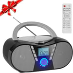 Lecteur Cd Portable Lecteur Cd Enfant Boombox Lecteur Cd Bluetooth Poste Radio Cd Avec Écouteurs Support Radio Fm Fonction Mémoire Prise Usb Aux 3,5 Mm