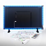 B.K.Licht Ruban LED TV, 2M, auto-adhésif, 16 Couleurs, avec câble USB, LED Strip Pour Télé avec Télécommande, Pour téléviseur de 40 à 60 pouces, rétroéclairage TV, effets lumineux