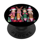 Personnages de crayon Cheer de Noël PopSockets PopGrip Adhésif