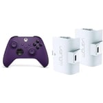 Xbox Manette sans Fil - Astral Purple Series X, Series S, One, Windows 10 & 11, Android et iOS+Venom Pack de Deux Batteries Rechargeables pour Manette Blanc