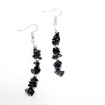 Black Tourmaline Gem Chip Earrings Natural Protection Reiki Healing Jewellery