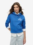 Superdry Cooper Tonal Logo Hoody - Blue, Blue, Size 8, Women