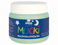 Kreul 24500 - Mucki Peinture phosphorescente pour enfants, boîte 150 ml, peinture à effet enfant à base d'eau, lavable, à appliquer avec les doigts, pinceau et spatule