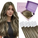 Fshine Remy Human Cheveux Tape Extension 12 Pouces Real Cheveux Extensions Tape Ins 30g Couleur 3 Passant à 8 Brun Cendré Et 22 Blond Clai 20 Pcs Seamless Tape Cheveux Extensions