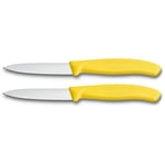 Victorinox skalknivar - Gul - 8 cm blad - Set om 2