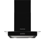 Russell Hobbs 60cm Flat Glass Chimney Cooker Hood - Black RHFGCH601B