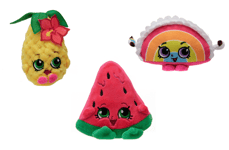 Set of 3 Shopkins Super Soft Plush Toys Pineapple Melon Rainbow Cake 13 Cm Movie