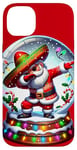 iPhone 14 Plus Mexican Santa Claus Dabbing Christmas Sombrero Cholo Case