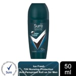 Sure Men Antiperspirant Roll On 72H Nonstop Protection 50ml, Select Your Type