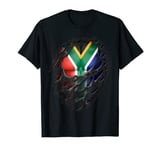 Proud South African Roots Torn Ripped South Africa Flag T-Shirt