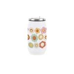 Hippy Flowers Drinking Flask with Built in Straw - Daisies Travel Mug Gift