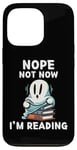 Coque pour iPhone 13 Pro Cute Ghost Non, pas maintenant je lis Ghost Lover