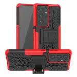 Samsung Galaxy S21 Ultra      Heavy Duty Case    Red