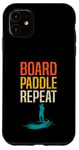 Coque pour iPhone 11 Board Paddle Repeat Stand Up Paddleboard SUP