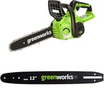 Greenworks 40V 30cm GenII Tronçonneuse SANS Batterie 40V Ni Chargeur + Greenworks 30cm Barre de chaîne