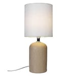 Cottex Archie bordslampa keramik beige/tyg vit H35,5 cm