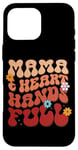 iPhone 16 Pro Max Mama Heart Hands Full Retro Floral Typography Case