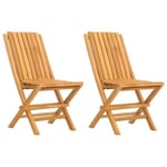 Chaises de jardin pliantes lot de 2 47x47x89cm bois massif teck