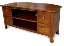 Mahogany Corner TV Unit | TV Stand | 4 Drawers & Shelf Orchard Range NEW CBN033