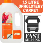 Vax Original Carpet Solution Shampoo 1.5L Scented Cleaner Upholstery or Carpet