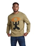 G-STAR RAW Men's Graphic Sweatshirt, Green (fresh army green D21164-B782-9822), S