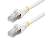 StarTech 1m CAT6a Ethernet Cable - White - Low Smoke Zero Halogen (LSZH) - 10GbE 500MHz 100W PoE++ Snagless RJ-45 w/Strain Reliefs S/FTP Network Patch