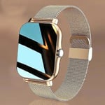 Smartklocka Herr Dam Smartwatch För Android Telefoner Iphone Pulsmätare Fitness Tracker Gold