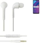 Earphones pour Huawei Honor Play 9A in ear headset stereo blanc