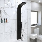 Thermostatic Shower Tower Panel with Handset & 2 Body Jets - Matt Black