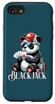 Coque pour iPhone SE (2020) / 7 / 8 Blackjack Panda Jeu de cartes à jouer Panda