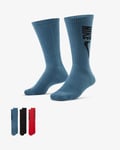 Nike Chaussettes Everyday Plus Coton Amorti Crew (3 Paires),Unisex - 902 (Colori