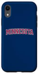 iPhone XR Blue Red Minnesota Spell Out Case