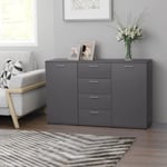 Maison Chic - Buffet De Cuisine Buffet bas - Meuble de rangement - Gris 120x35,5x75 cm Aggloméré