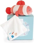 Doudou et Compagnie - Peluche Poisson Mignon Avec Doudou - 16 cm - Corail - DC3655