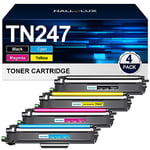 HALLOLUX TN-243CMYK TN247 Compatible Cartouche de Toner pour Brother TN247 TN243 pour MFC-L3750CDW DCP-L3550CDW HL-L3210CW MFC-L3770CDW HL-L3230CDW MFC-L3710CW DCP-L3510CDW (Noir Cyan Magenta Jaune)