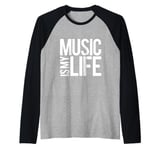 Music Is My Life Sounds Listening Melody Beats Vibes Lover Raglan Baseball Tee