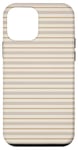 Coque pour iPhone 12 mini Beige Tan rayé Esthétique Girly Preppy Stripes